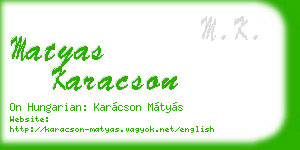 matyas karacson business card